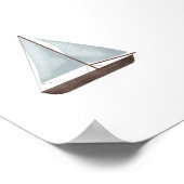 Waterverf blauw zeilboot poster (Hoek)