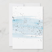 Waterverf blauw & zilver-baptisme & 1e verjaardag kaart (Achterkant)