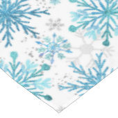 Waterverf Blauw & Zilver Glitter Winter Sneeuwvlok Tafelkleed (Gekanteld)