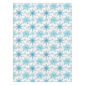 Waterverf Blauw & Zilver Glitter Winter Sneeuwvlok Tafelkleed (Voorkant)