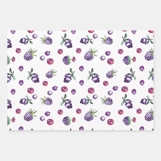 Waterverf Blauwbes Inpakpapier Vel (Voorkant 3)