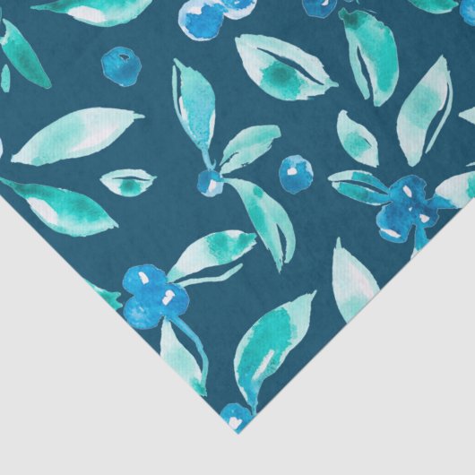 Waterverf blauwbes patroon tissuepapier (Detail)