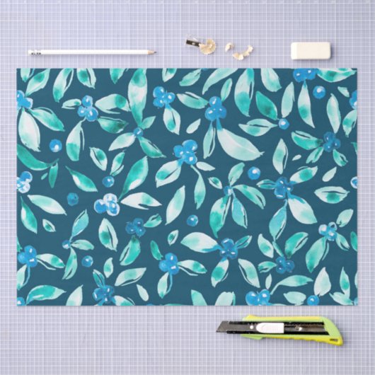 Waterverf blauwbes patroon tissuepapier (Craft)