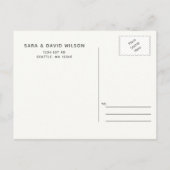 waterverf blauwbessen blauwe botanische bruiloft aankondigingskaart (Achterkant)