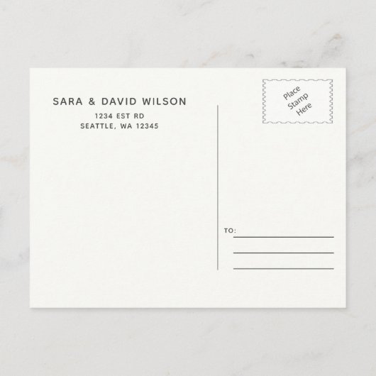 waterverf blauwbessen blauwe botanische bruiloft aankondigingskaart (Achterkant)