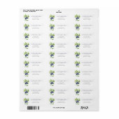 waterverf blauwbessen blauwe botanische bruiloft etiket (Full Sheet)