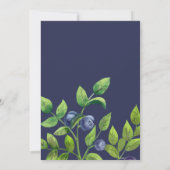 waterverf blauwbessen blauwe botanische bruiloft kaart (Achterkant)