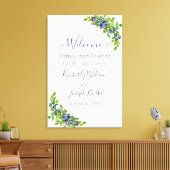 waterverf blauwbessen blauwe botanische welkomstte canvas afdruk (Insitu (Woonkamer))