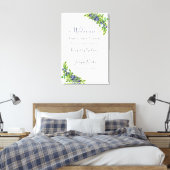 waterverf blauwbessen blauwe botanische welkomstte canvas afdruk (Insitu (Slaapkamer))