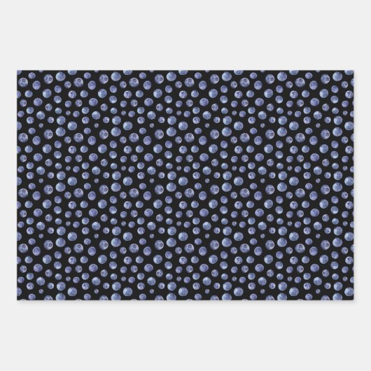 Waterverf blauwbessenpatroon inpakpapier vel (Voorkant 2)