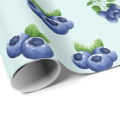 Waterverf Blauwbesvruchten Cadeaupapier (Rol Hoek)