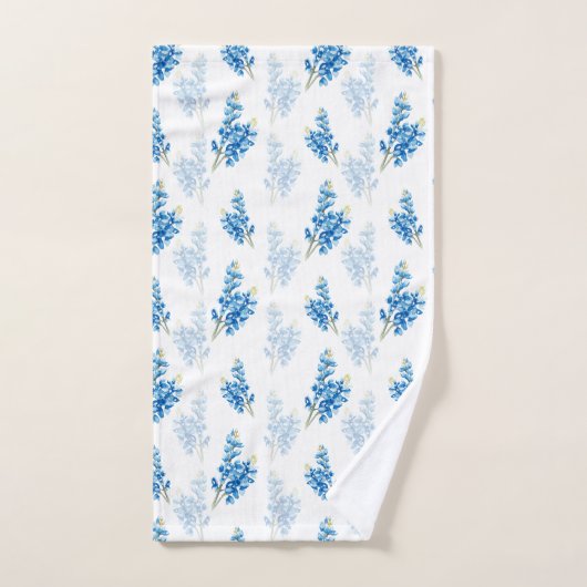 Waterverf blauwbonnetpatroon bad handdoek (Handdoek)