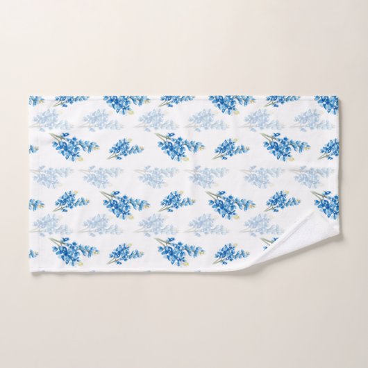Waterverf blauwbonnetpatroon bad handdoek (Handdoek)