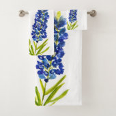 Waterverf Blauwbonnets Texas State Blue Flowers Bad Handdoek (Insitu)