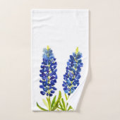 Waterverf Blauwbonnets Texas State Blue Flowers Bad Handdoek (Handdoek)