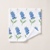 Waterverf Blauwbonnets Texas State Blue Flowers Bad Handdoek (Wasdoekje)
