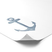 Waterverf blauwe ankerprint poster (Hoek)