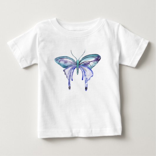 Waterverf blauwe Aqua Paarse vlinder (Voorkant)