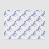 Waterverf blauwe Aqua Paarse vlinder Tissuepapier (Voorkant)