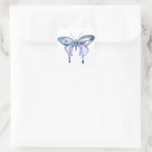 Waterverf blauwe Aqua Paarse vlinder Vierkante Sticker (Tas)