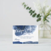 Waterverf blauwe babydouche-kaart informatiekaartje (Staand voorkant)