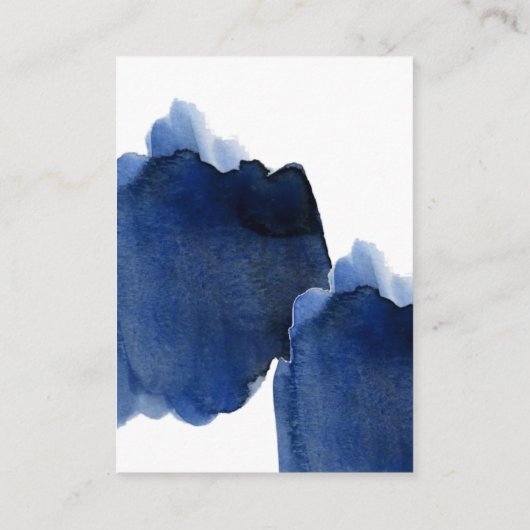 Waterverf blauwe babydouche-kaart informatiekaartje (Achterkant)