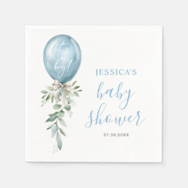 Waterverf Blauwe Ballon Boog Groene Baby Shower Servet