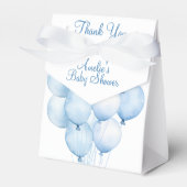 Waterverf blauwe ballonnen dank u Baby shower Bedankdoosjes (Voorkant Zijde)