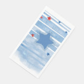 Waterverf Blauwe Bars met Splash en Sterren Servet (Hoek)