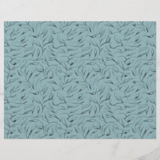 waterverf blauwe bergen drieledig trouwprogramma (Achterkant)