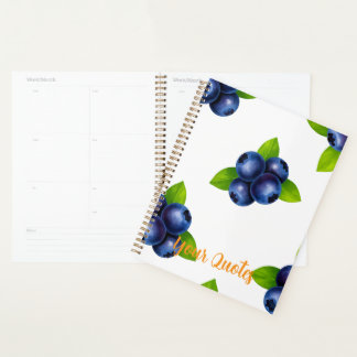 Waterverf Blauwe Bes Botanisch Patroon Planner