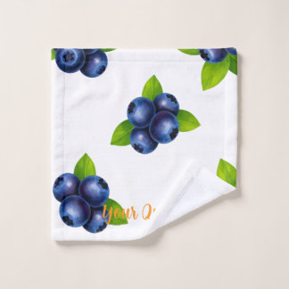 Waterverf Blauwe Bes Botanisch Patroon Washandje