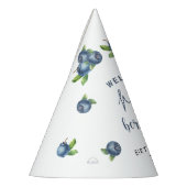 Waterverf blauwe bessen 1e verjaardagsfeestje feesthoedjes (Links)