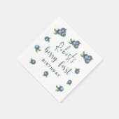 Waterverf blauwe bessen 1e verjaardagsfeestje servet (Hoek)