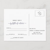 waterverf blauwe bessen blauw botanische bruiloft  uitnodiging briefkaart (Achterkant)