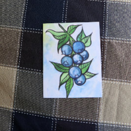 Waterverf Blauwe bessen Briefkaart