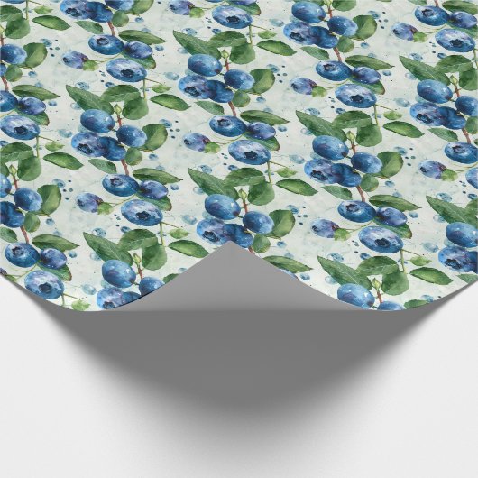 Waterverf Blauwe bessen Cadeaupapier (Hoek)