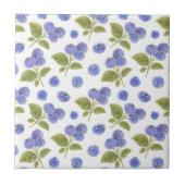 Waterverf Blauwe bessen Fruit en Blauwe bessen Bla Tegeltje (Voorkant)