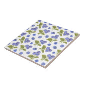 Waterverf Blauwe bessen Fruit en Blauwe bessen Bla Tegeltje (Zijkant)