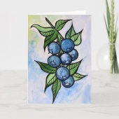 Waterverf Blauwe bessen Kaart (Voorkant)