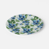 Waterverf Blauwe bessen Papieren Bordje (Gekanteld)