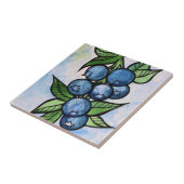 Waterverf Blauwe bessen Tegeltje (Zijkant)