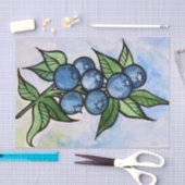 Waterverf Blauwe Bessen Tissuepapier (Craft)
