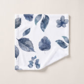 Waterverf Blauwe bladeren Florals Bad Handdoek (Wasdoekje)