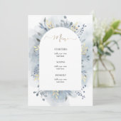 waterverf blauwe bladgroen menu (Staand voorkant)
