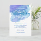 Waterverf Blauwe Blauwgroen Paarse bruiloft Kaart (Staand voorkant)