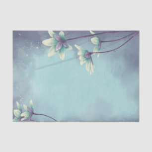 Waterverf Blauwe bloem ontkoppeling Tissuepapier