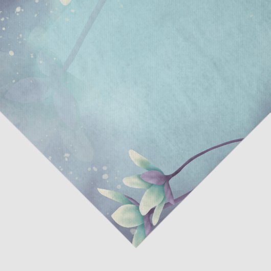 Waterverf Blauwe bloem ontkoppeling Tissuepapier (Detail)