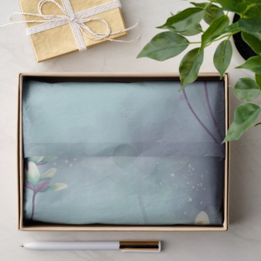 Waterverf Blauwe bloem ontkoppeling Tissuepapier (Geschenk)