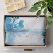 Waterverf Blauwe bloem ontkoppeling Tissuepapier (Geschenk)